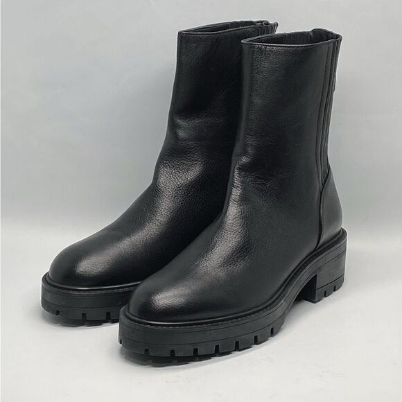 Aquazzura Saint Honroe Leather Combat Booties size 36.5 - Picture 2 of 12